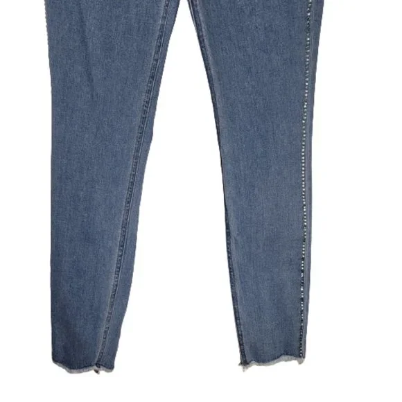 Express High Waisted Embellished Stripe Stretch Ankle Leggings Jeans - Picture 10 of 15